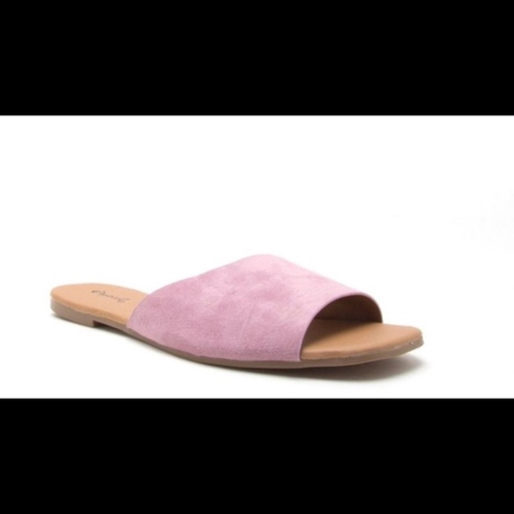 Leslie Lilac Slide On Sandals